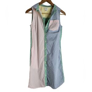 J. Crew Multicolor Striped Button-Down Dress
